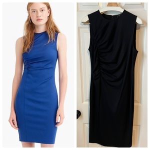 J. Crew 365 Ruched Ponte Sheath Dress, Black, size 10